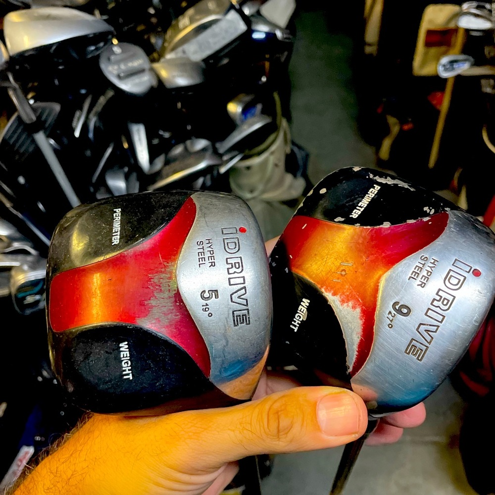 I drive 5 and 9 wood in right handed 
Graphite and steel shafts 
Used